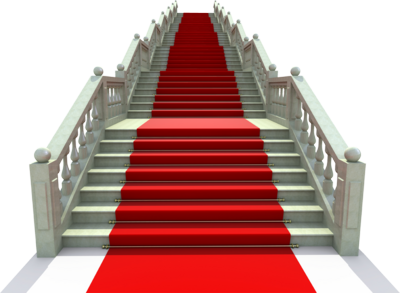 red carpet leading to a silver limo with red velvet rope and chrome polls and background cut out